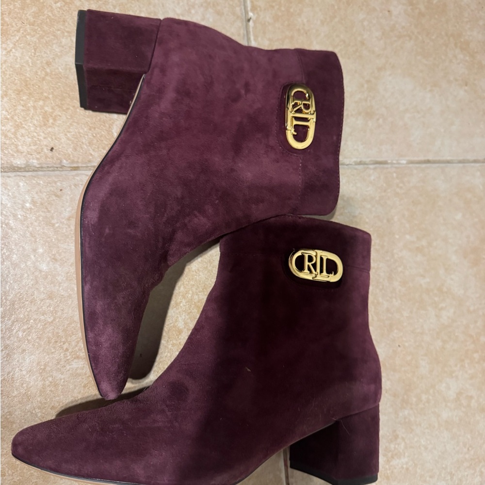 Ralph Lauren Deep Burgundy Ankle Booties